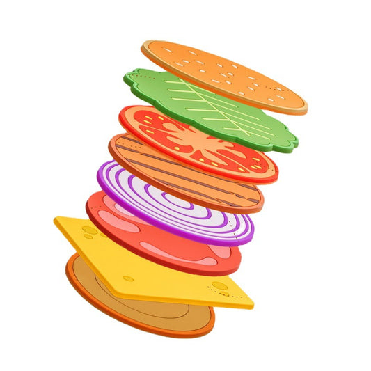 8 Piece Burger Shaped Coaster Set