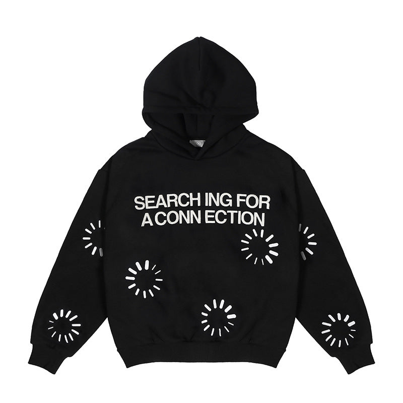 Buffering Letter Print Hoodie