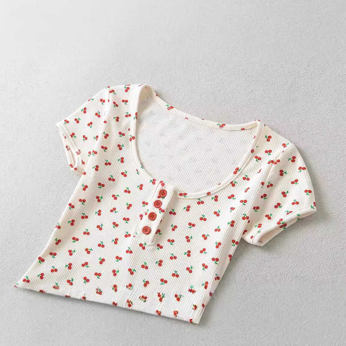 Cherry Print Slim Fit T-shirt