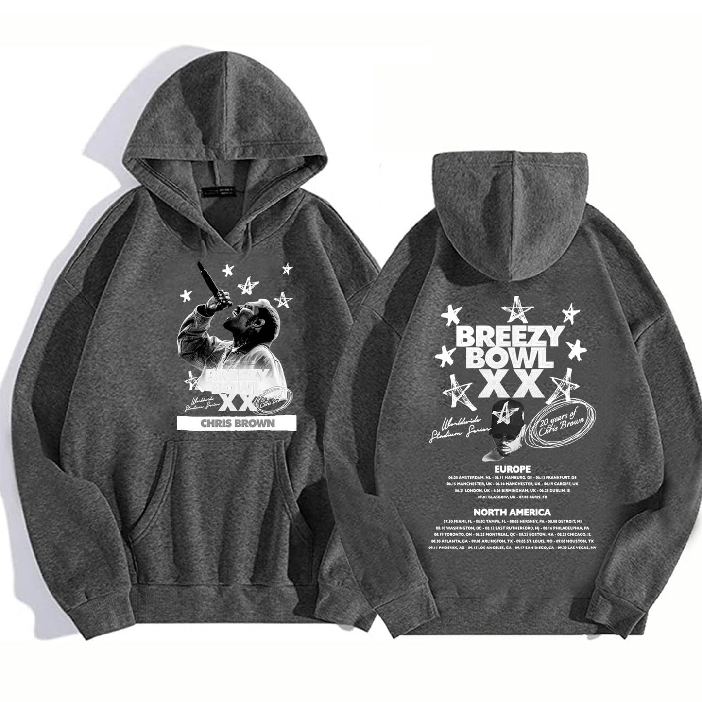 Chris Brown Graphic Breezy Bowl XX Tour Hoodie