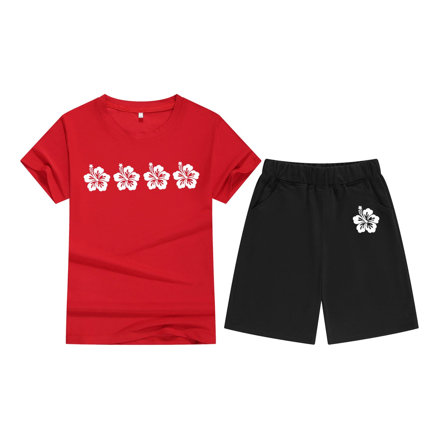 Comfortable Kids Round Neck Tee and Shorts Set