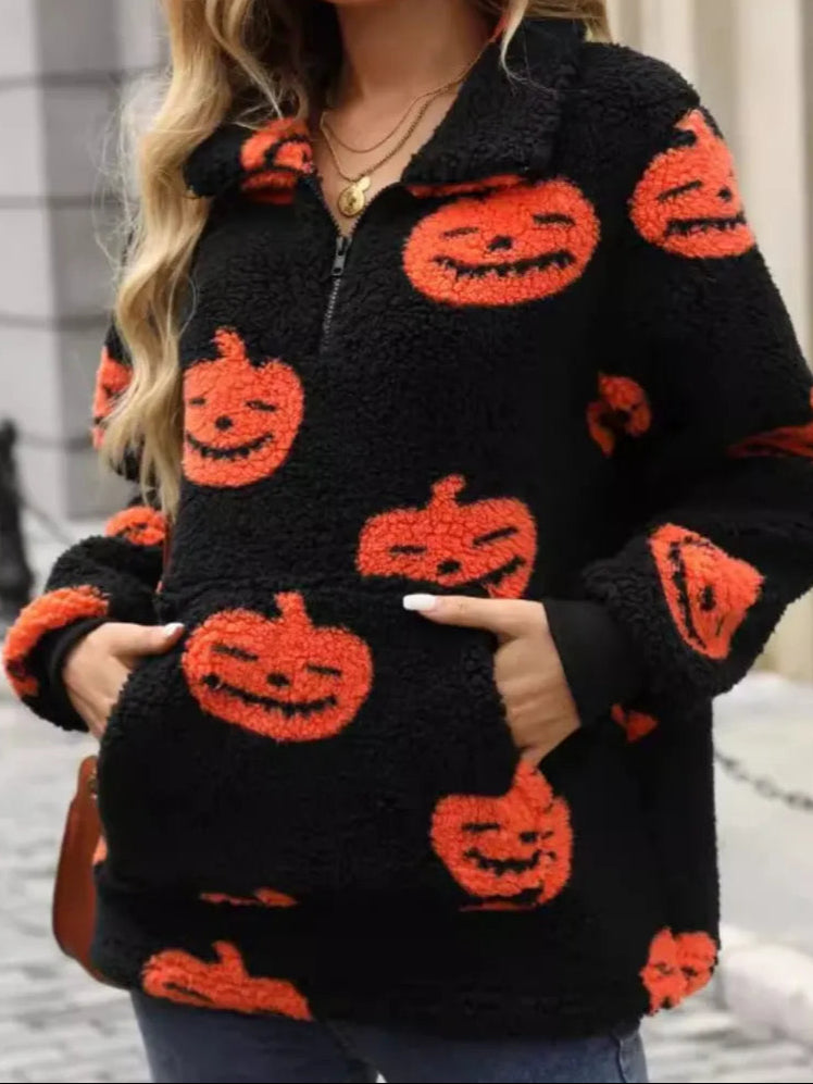 Jack-O'-Lantern Half Zip Jacket
