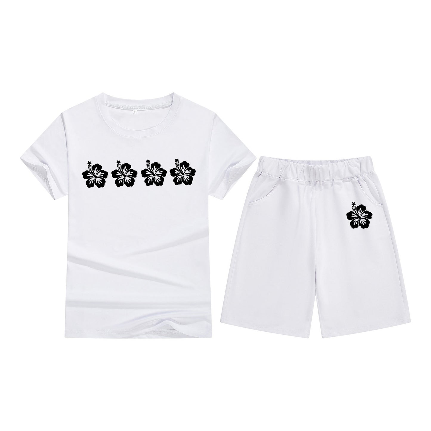 Comfortable Kids Round Neck Tee and Shorts Set