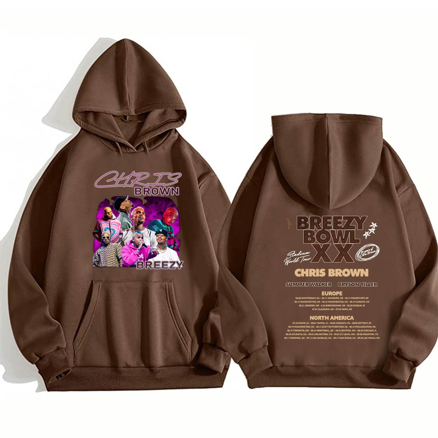 Chris Brown Graphic Art Breezy Bowl XX Tour Hoodie