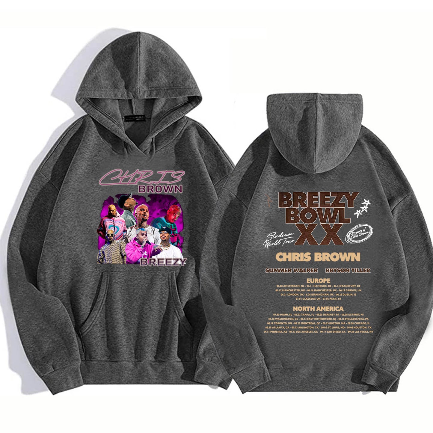 Chris Brown Graphic Art Breezy Bowl XX Tour Hoodie