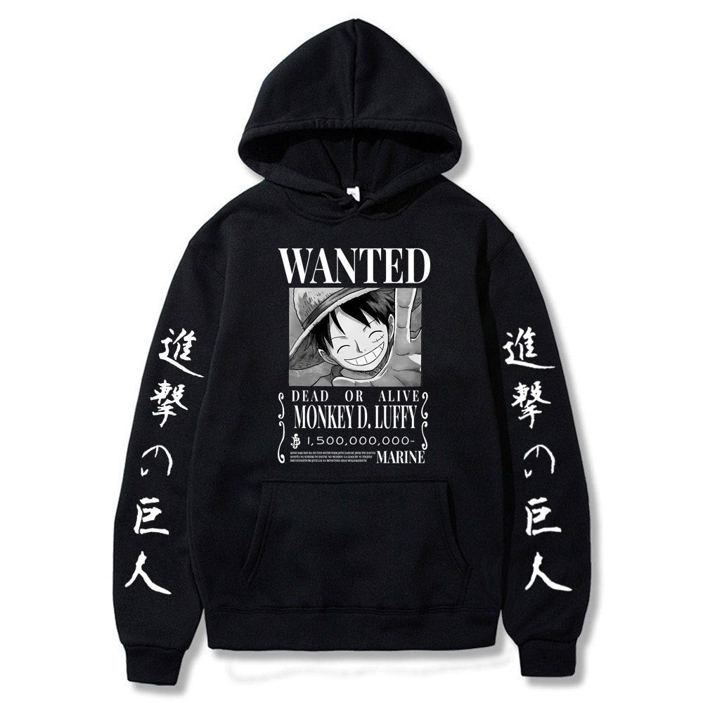 Luffy Anime Fleece Pullover Hoodie
