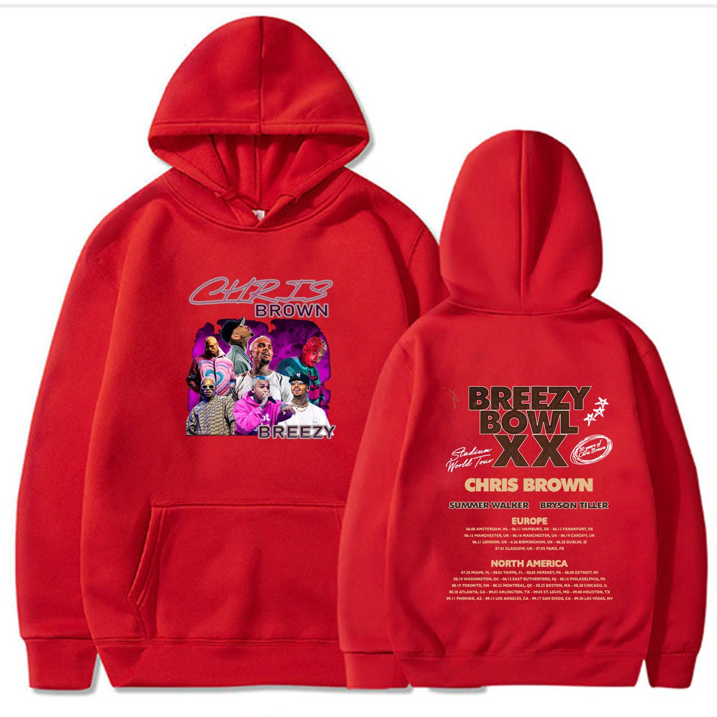 Chris Brown Graphic Art Breezy Bowl XX Tour Hoodie