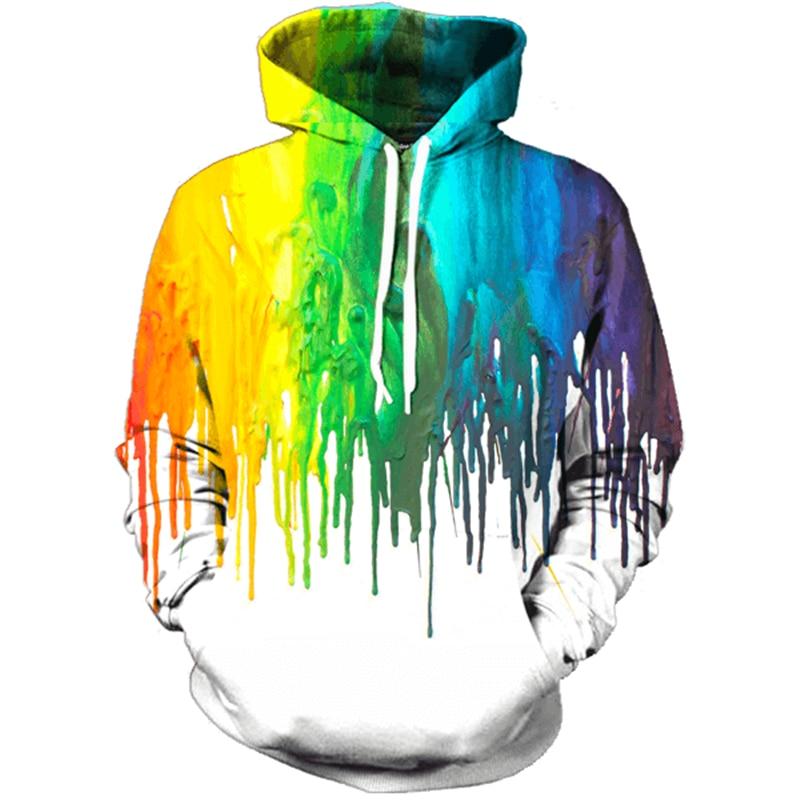 3D Rainbow Oil Painting Hoodies
