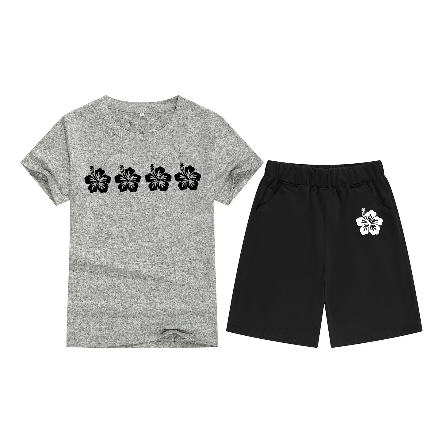 Comfortable Kids Round Neck Tee and Shorts Set