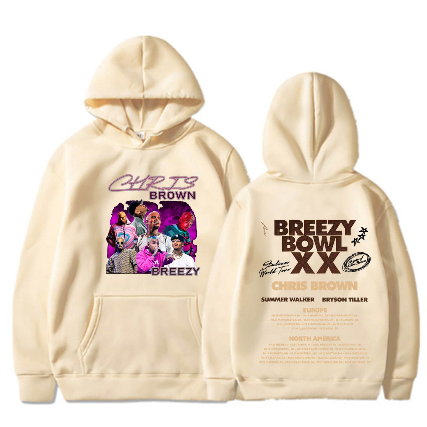 Chris Brown Graphic Art Breezy Bowl XX Tour Hoodie