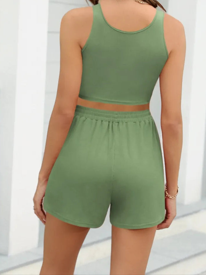 Scoop Neck Tank and Shorts Set