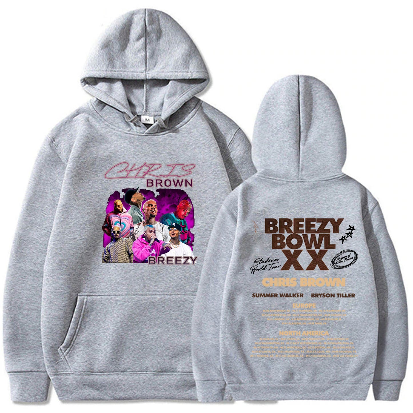 Chris Brown Graphic Art Breezy Bowl XX Tour Hoodie
