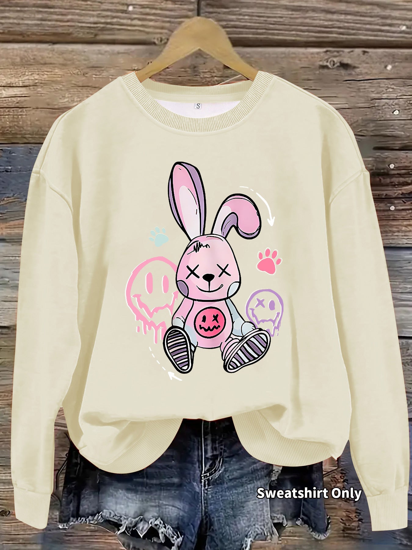 Graffiti Rabbit Printed Long Sleeve