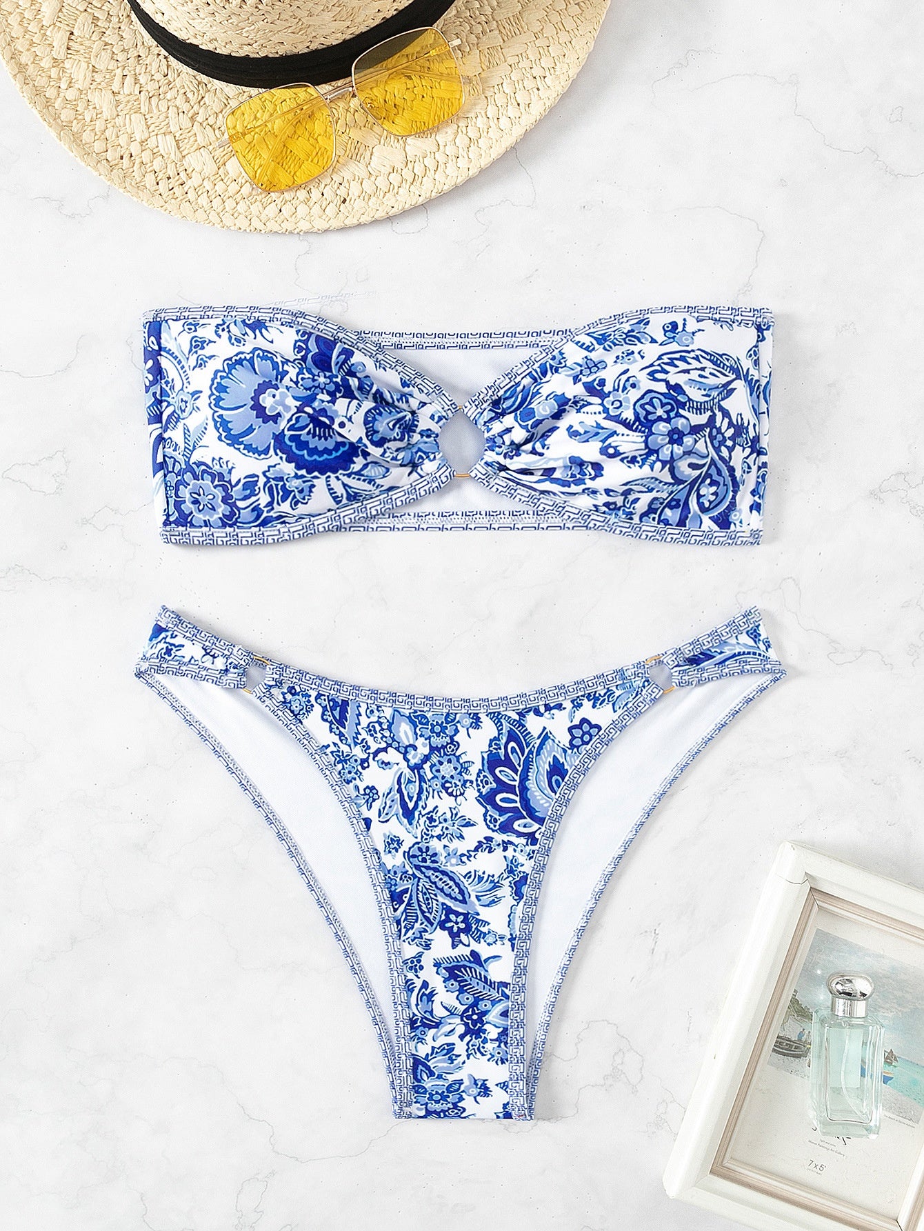 Porcelain Printed Bikini Swimsuit