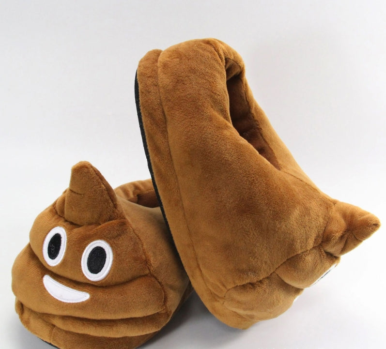 Plush Poop Emoji Slippers