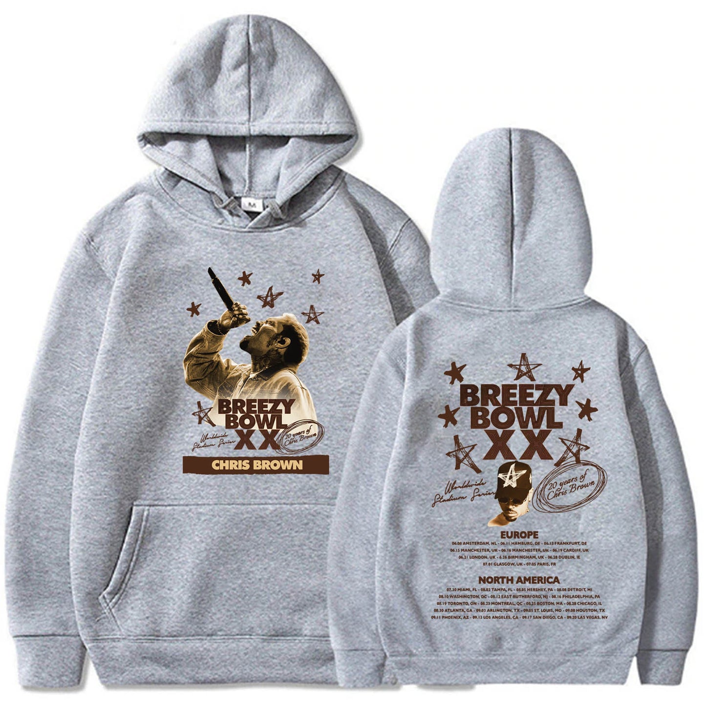 Chris Brown Graphic Breezy Bowl XX Tour Hoodie