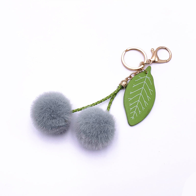 Plush Cherry Key Chain Pendant