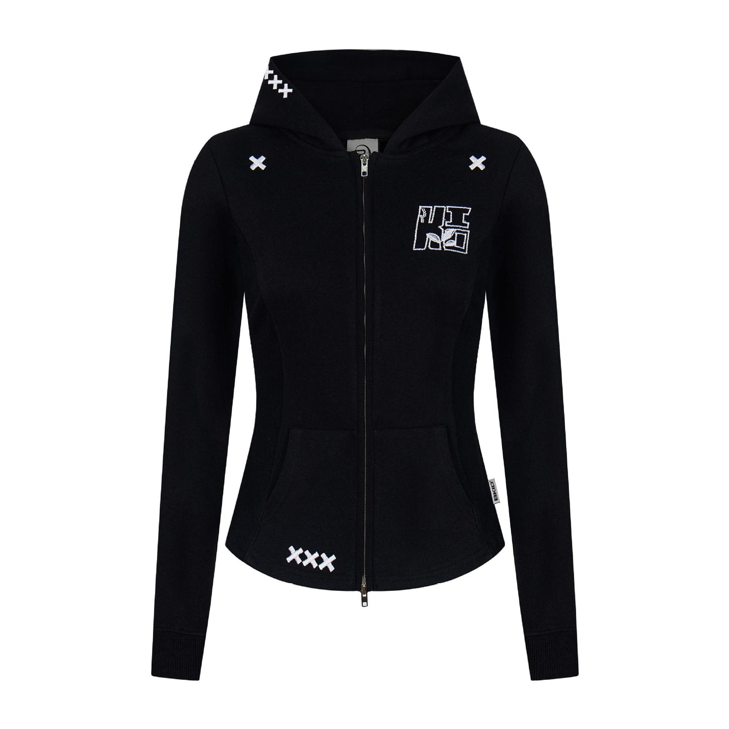 Slimming Embroidery Hooded Jacket
