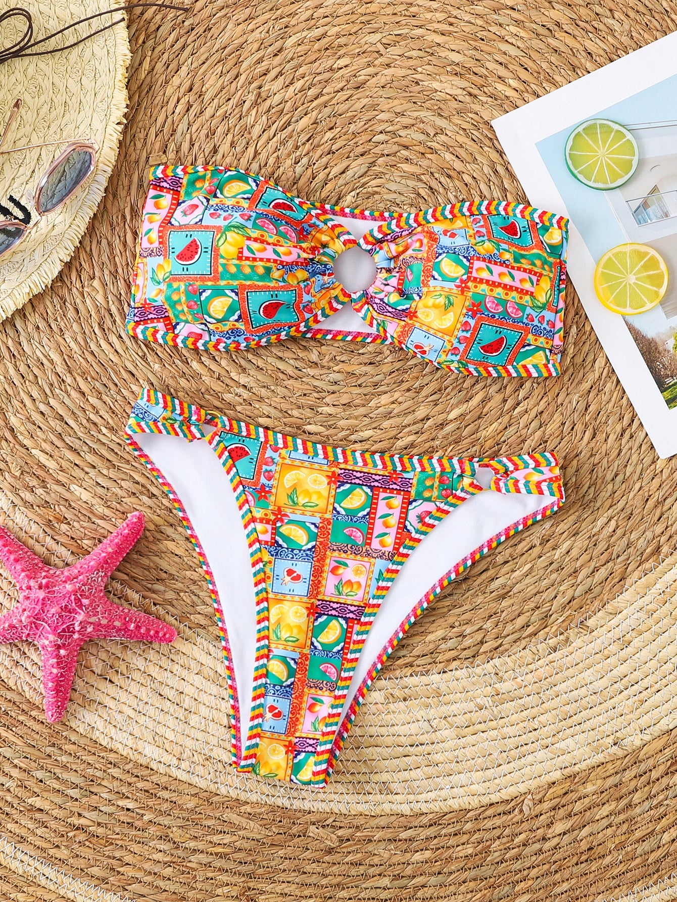 Porcelain Printed Bikini Swimsuit