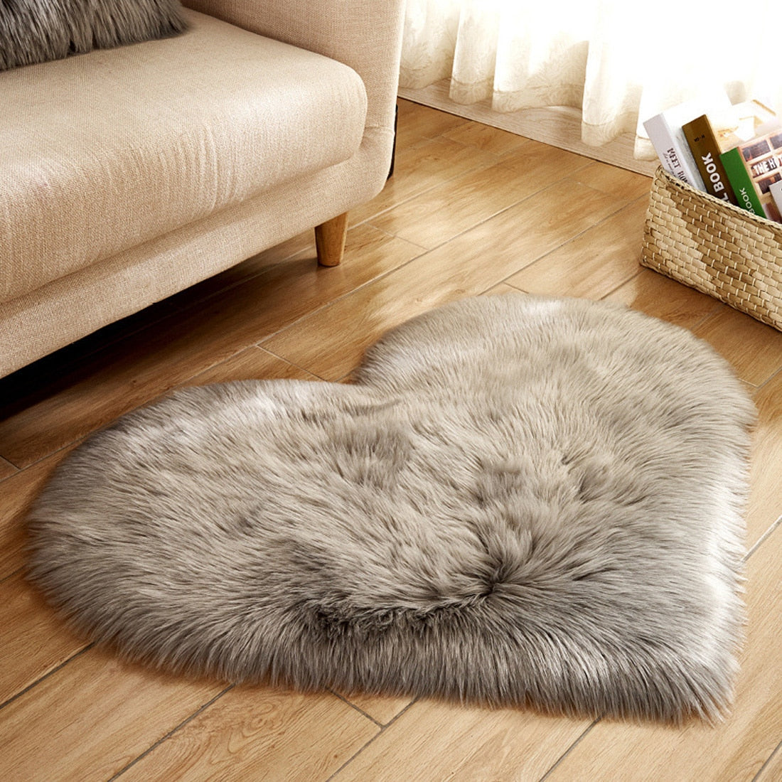 Fluffy Love Heart Shaped Soft Area Rug