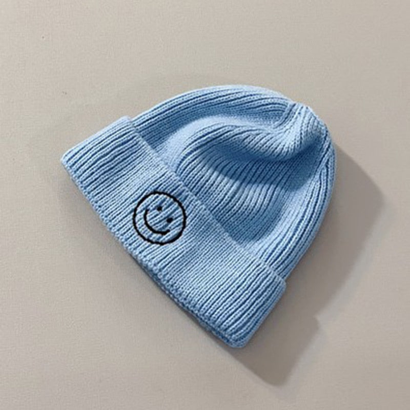 Smiley Face Baby Knit Hat
