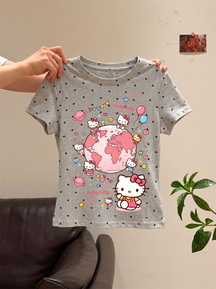 Hello Kitty Polka Dot Short Sleeve T-Shirt
