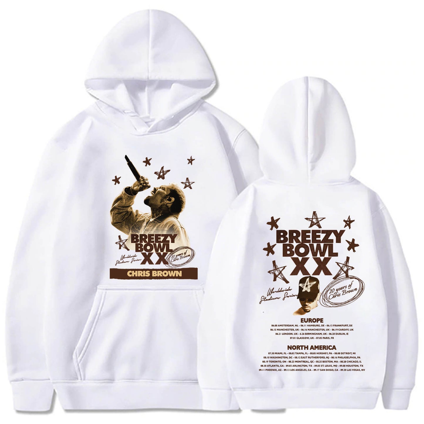 Chris Brown Graphic Breezy Bowl XX Tour Hoodie