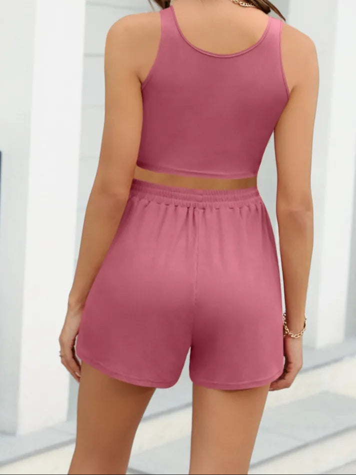 Scoop Neck Tank and Shorts Set