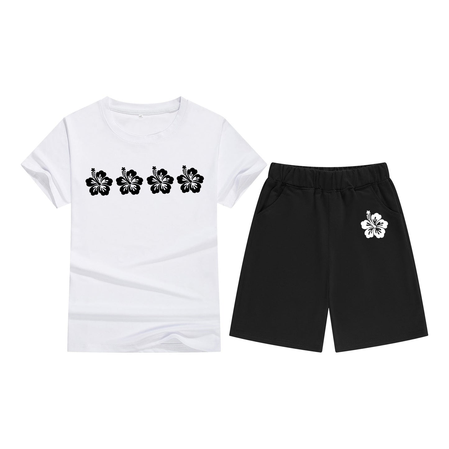 Comfortable Kids Round Neck Tee and Shorts Set