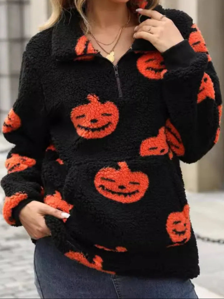 Jack-O'-Lantern Half Zip Jacket