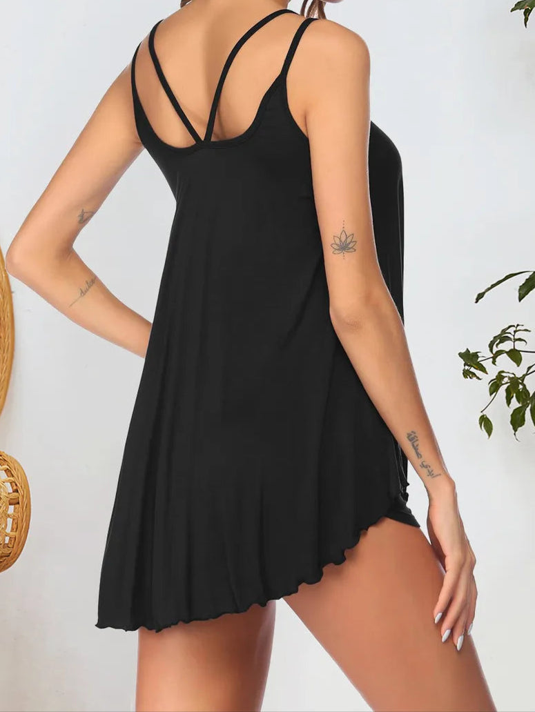 Scoop Neck Top and Shorts Lounge Set