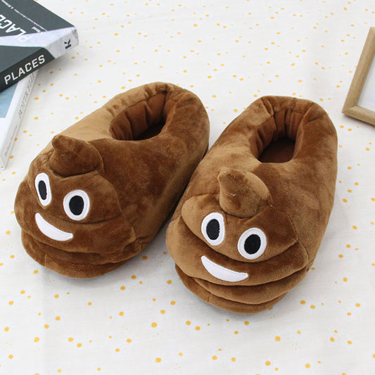 Plush Poop Emoji Slippers