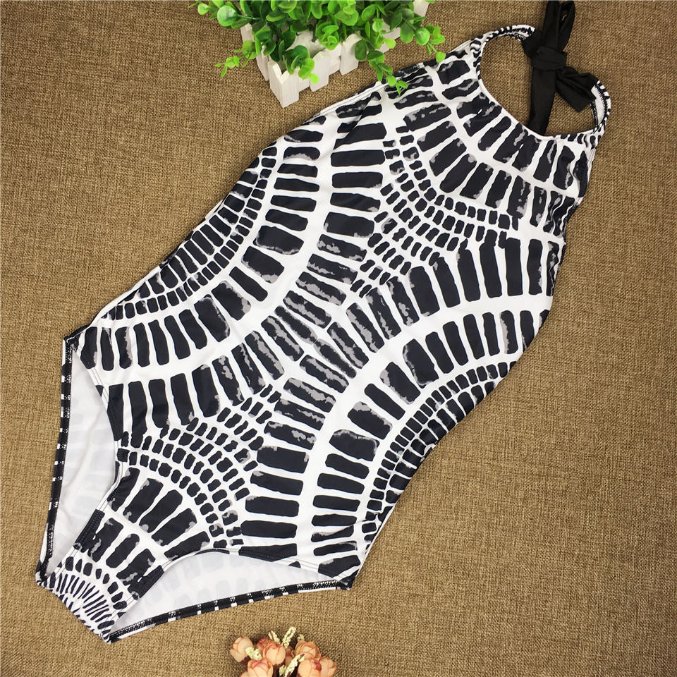 Halter Neck Maillot De Bain Print Bodysuit