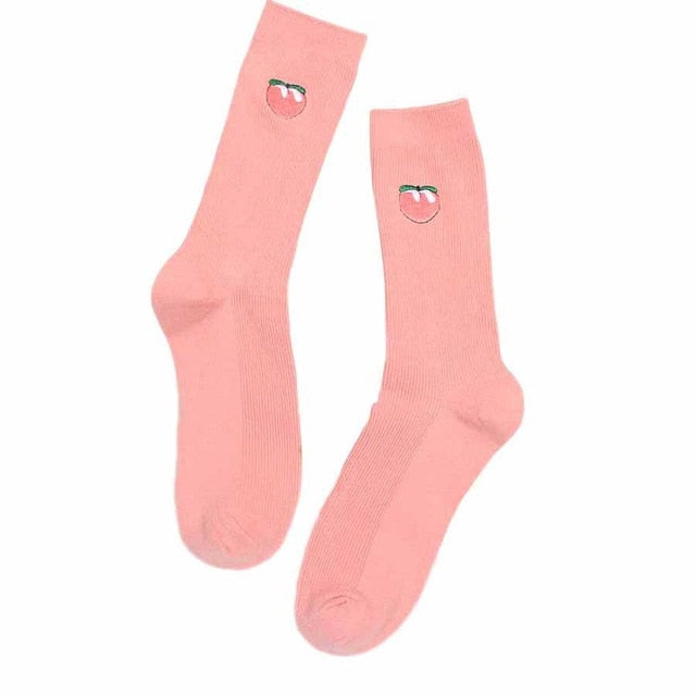 Cute Cartoon Fruit Printed Socks