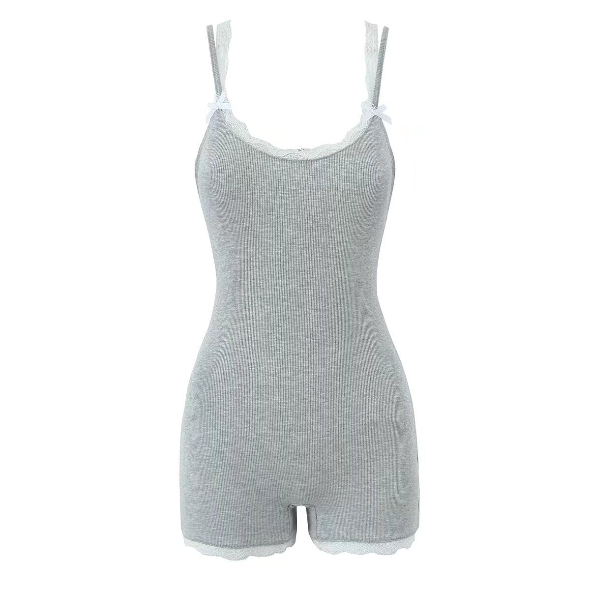Cute Summer Wear Sleeveless Spaghetti Strap Lace Edge Jumpsuit