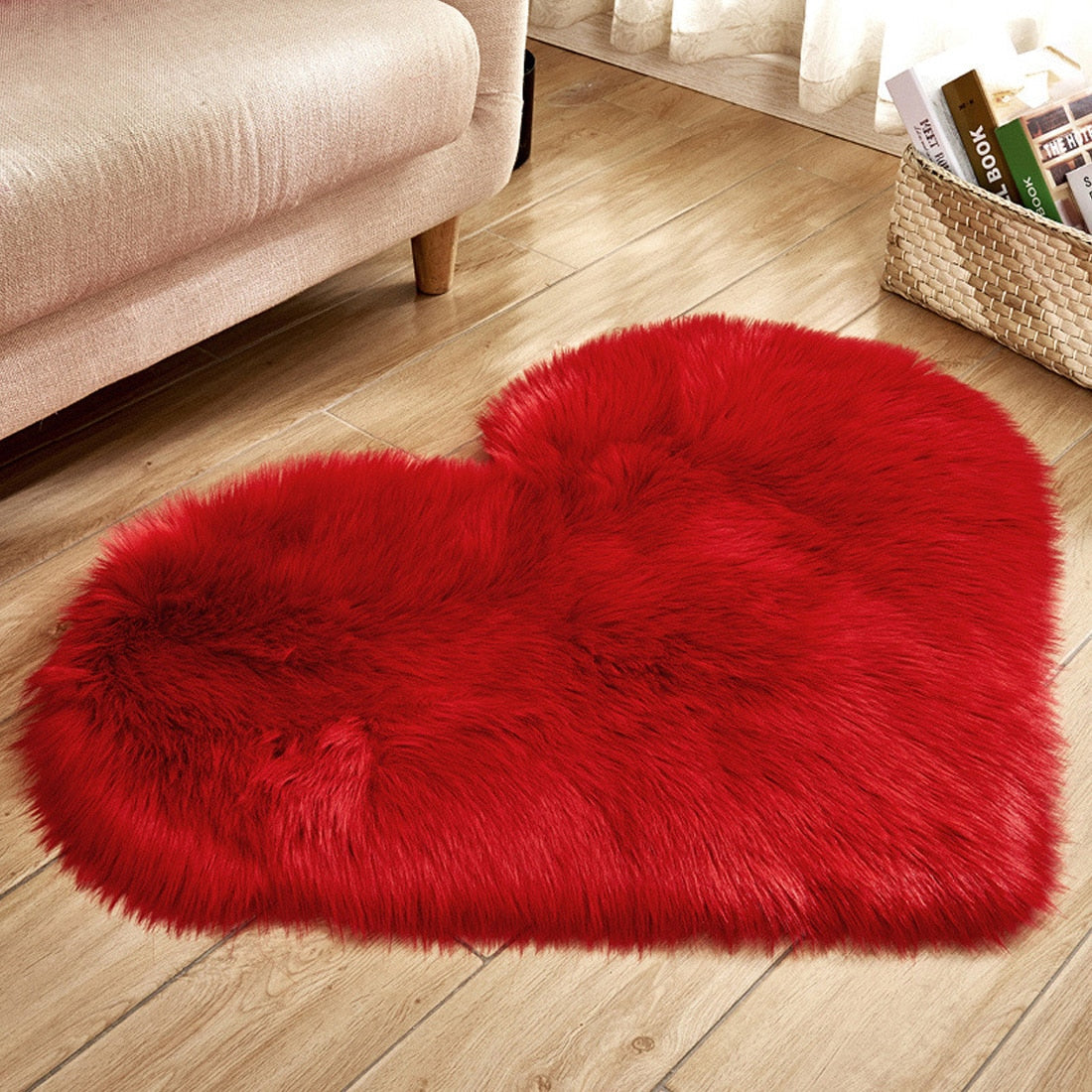Fluffy Love Heart Shaped Soft Area Rug