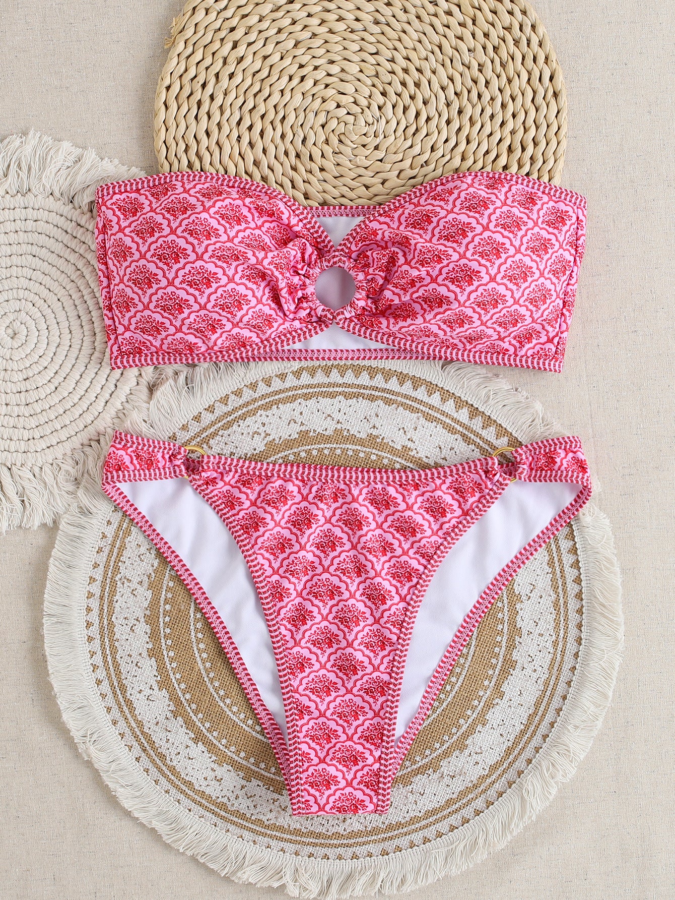 Porcelain Printed Bikini Swimsuit