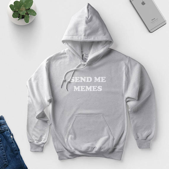 Send Me Memes Womens Long Sleeve Hoodie