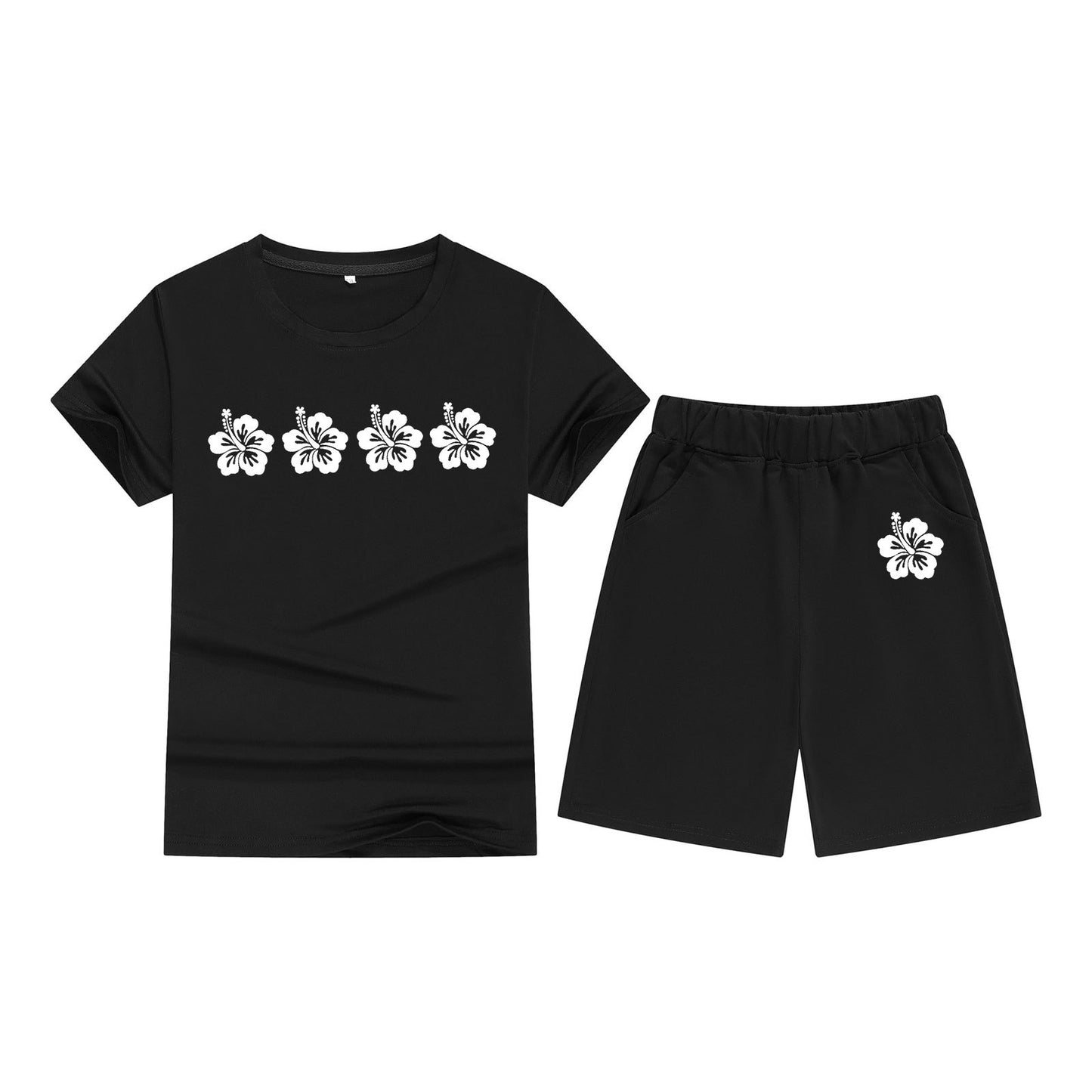 Comfortable Kids Round Neck Tee and Shorts Set