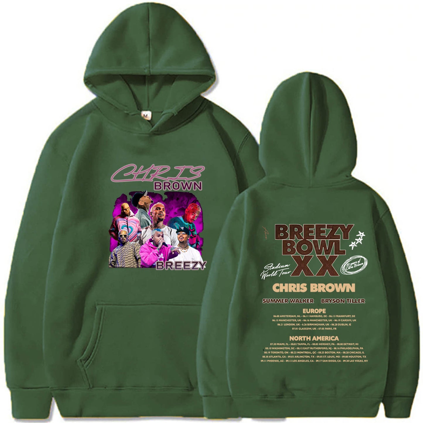 Chris Brown Graphic Art Breezy Bowl XX Tour Hoodie