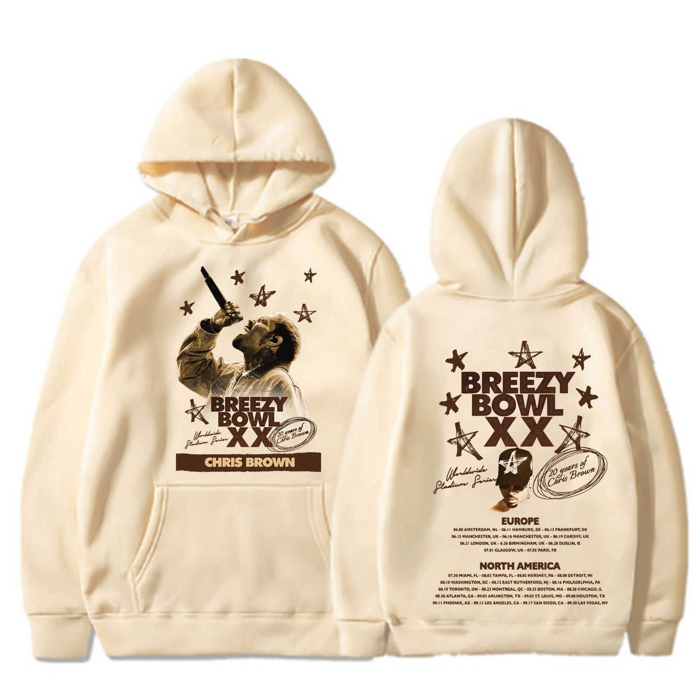 Chris Brown Graphic Breezy Bowl XX Tour Hoodie