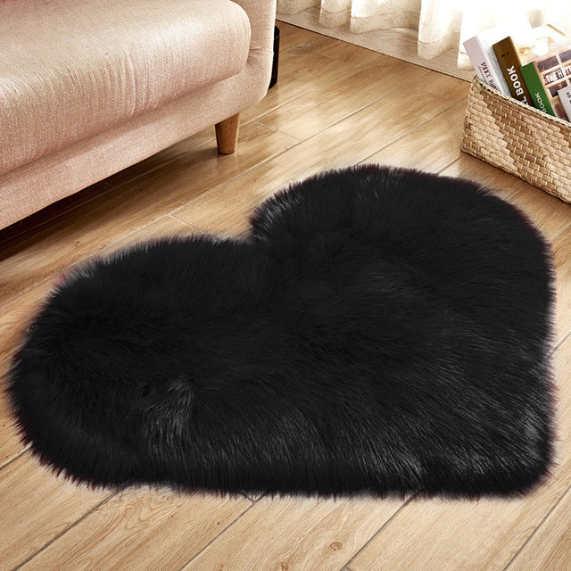 Fluffy Love Heart Shaped Soft Area Rug