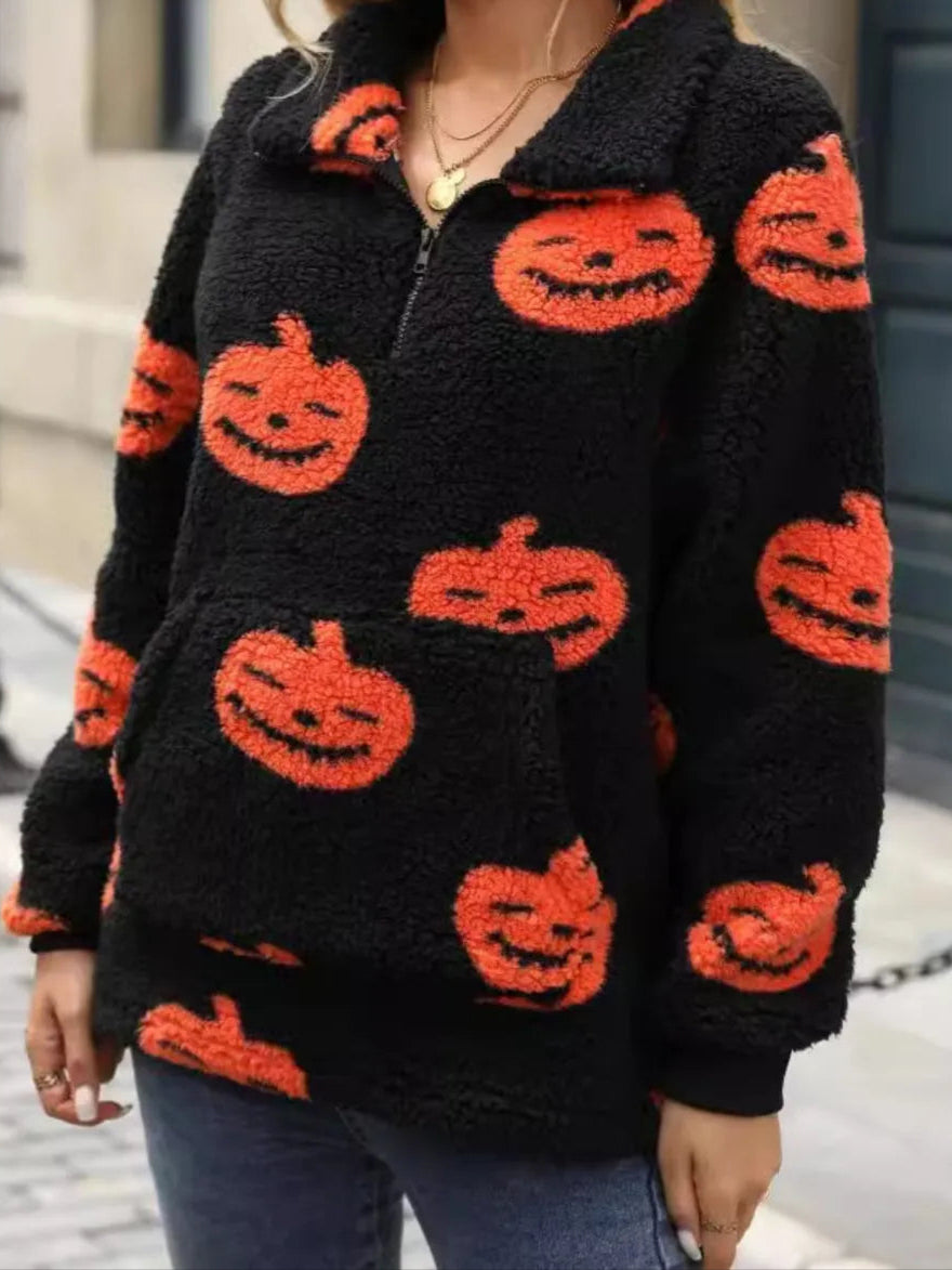 Jack-O'-Lantern Half Zip Jacket