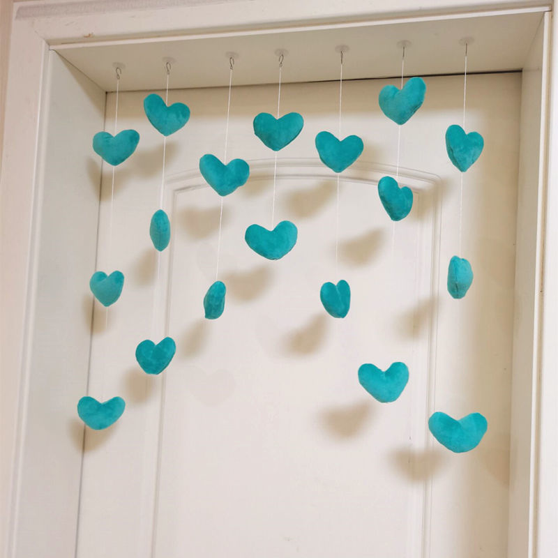 Heart-shaped Door Curtain with Stickers and Hooks