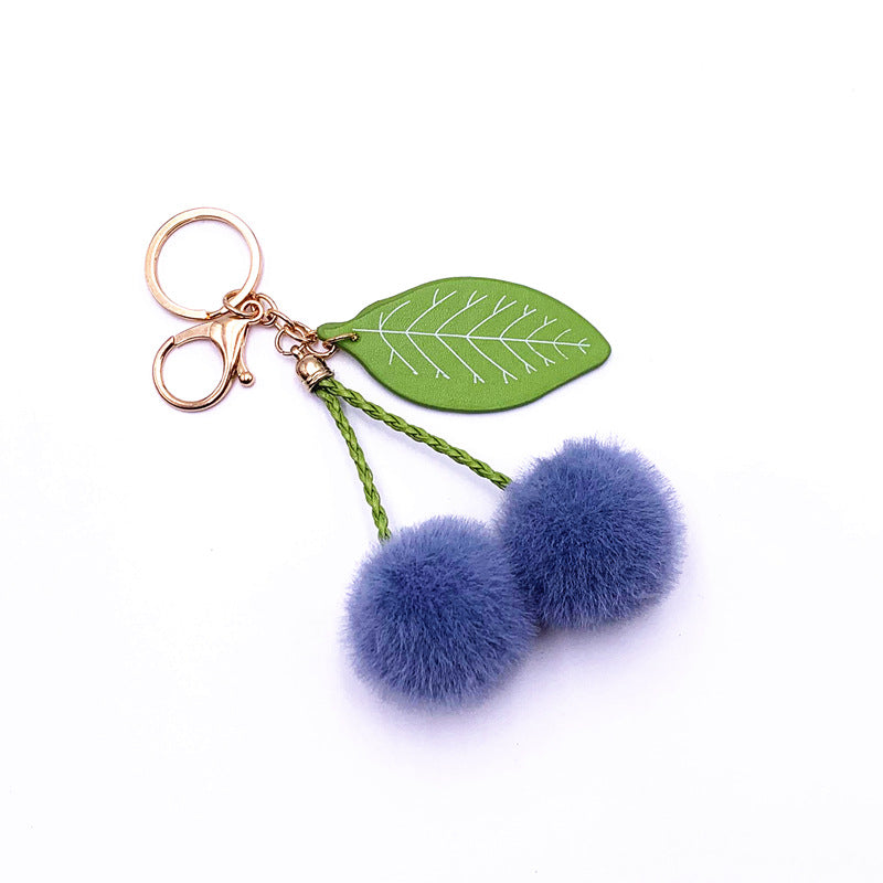 Plush Cherry Key Chain Pendant
