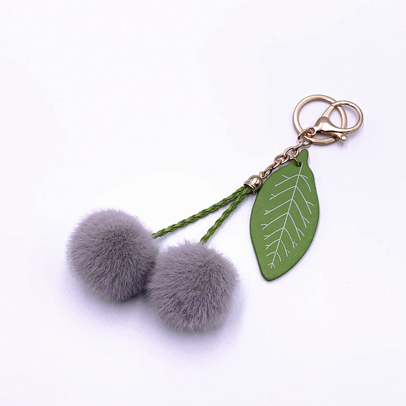 Plush Cherry Key Chain Pendant