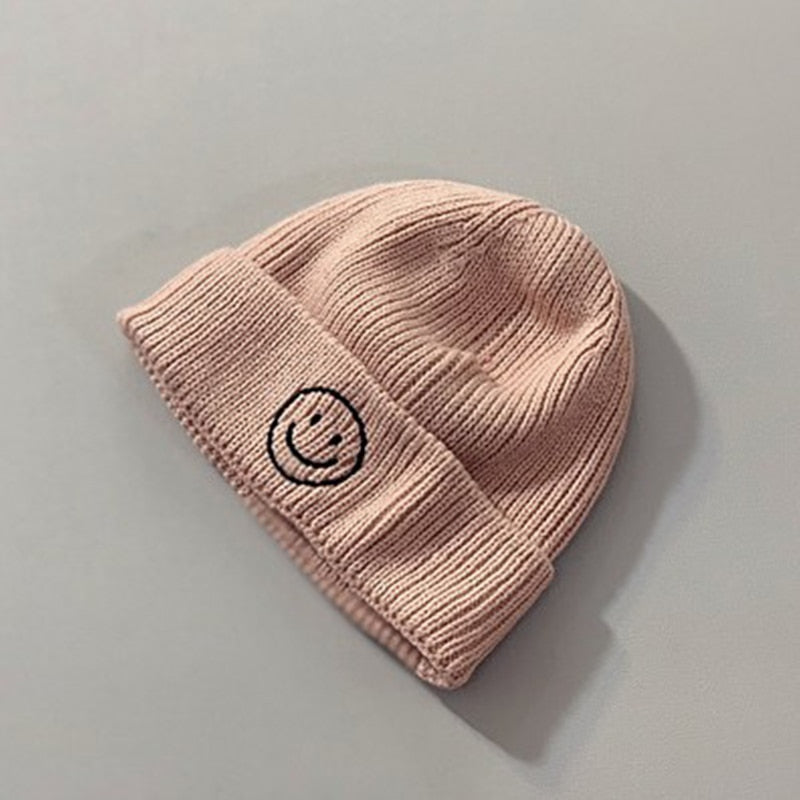 Smiley Face Baby Knit Hat