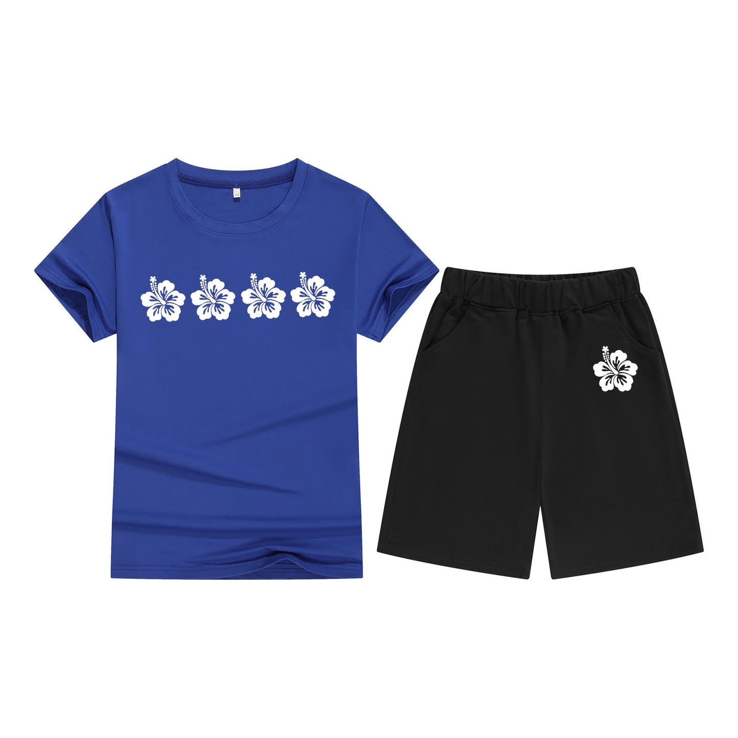 Comfortable Kids Round Neck Tee and Shorts Set