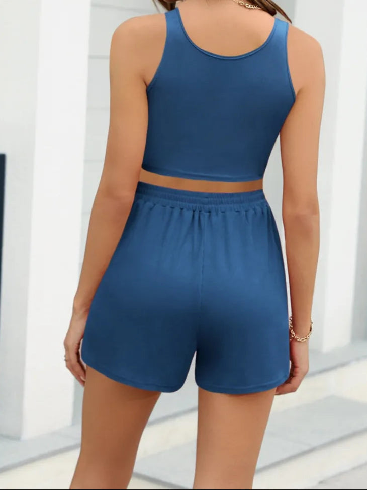 Scoop Neck Tank and Shorts Set