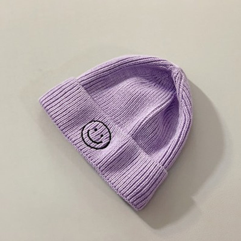 Smiley Face Baby Knit Hat